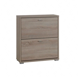 Szafka na buty Anter dąb sonoma jasny funkcjonalna szafka do przedpokoju praktyczne 2 drzwi otwierane do dołu