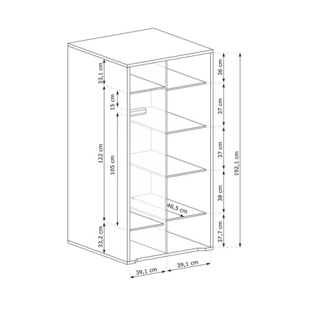 Szafa Grand 87 cm dąb cremona dąb cremona elegancka i funkcjonalna szafa z zaoblonymi detalami idealna do salonu lub sypialni
