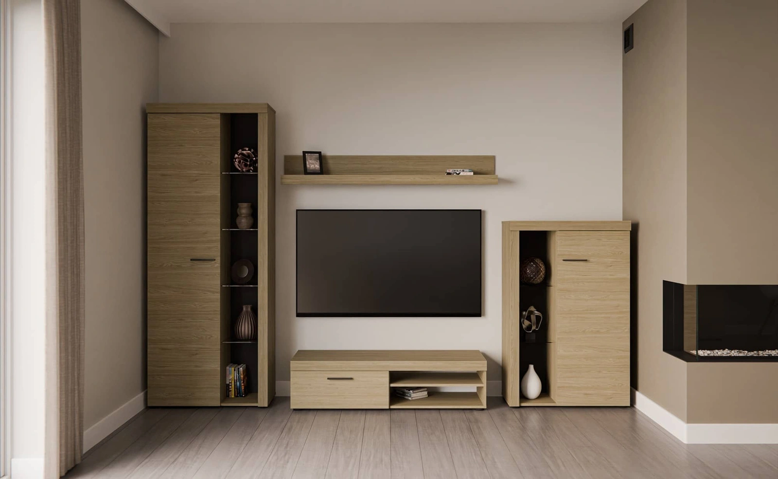 Meblościanka do salonu Rene w kolorze dąb olejowany 