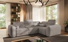 Narożnik z funkcją spania Cantare II szary popiel prawostronny komfortowy narożnik do salonu o stylowym charakterze miękka tkanina