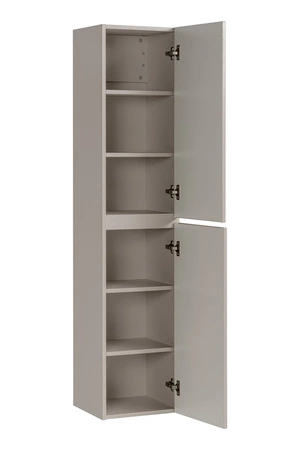 Słupek łazienkowy wiszący Iconic 35 cm beżowy szafka odporna na działanie wilgoci i wysokiej temperatury gustowne pionowe ryflowanie