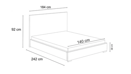 Łóżko tapicerowane Palise 140x200 czarne stylowe łóżko z pojemnikiem na pościel wygodny zagłówek zachwyca eleganckim designem