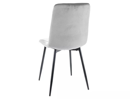 Krzesło tapicerowane Tom jasny szary nowoczesne oraz funkcjonalne krzesło do jadalni z metalowymi nogami