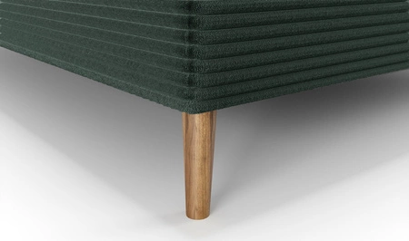 Łóżko kontynentalne Totti 180x200 zielone stylowe łóżko z pojemnikiem na pościel trójwymiarowa tkanina o wyrazistych prążkach