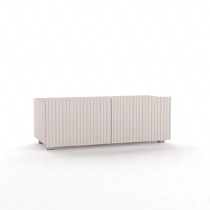 Szafka RTV Colder 100 cm beżowa z możliwością podwieszenia stylowy ryflowany front elegancka forma mebla w nowoczesnym stylu