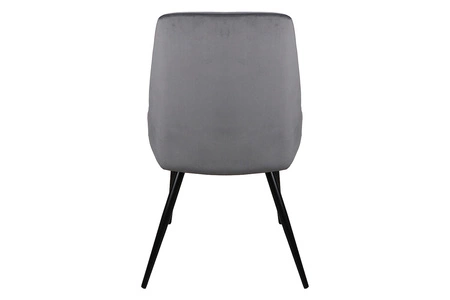 Krzesło tapicerowane Cobe szare nowoczesne oraz funkcjonalne krzesło do jadalni z metalowymi nogami