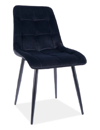 Krzesło tapicerowane Chic Matt 43x50 cm czarne stylowe oraz funkcjonalne krzesło z metalowymi nogami 