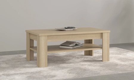 Stolik kawowy Cuba 120 cm dąb samdal stylowy stolik z półką wytrzymały odporny blat idealny stolik do każdej aranżacji