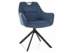 Krzesło tapicerowane Remo Brego granatowe nowoczesne krzesło obrotowe z metalowymi nogami stylowe krzesło kubełkowe