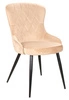 Krzesło tapicerowane Lotus 45x44 cm beżowe nowoczesne oraz funkcjonalne krzesło do jadalni z metalowymi nogami