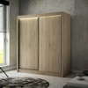 Szafa przesuwna Kristo 200 cm dąb sonoma jasny ergonomiczna oraz bardzo funkcjonalna szafa w nowoczesnej formie o geometrycznych kształtach