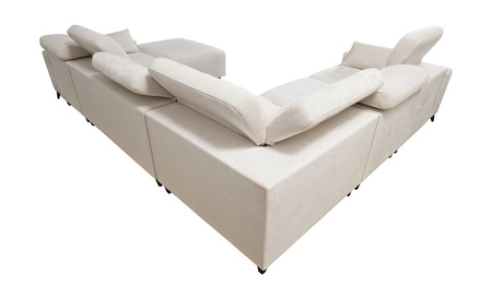 Narożnik z funkcją spania Penejos VIII szary popiel prawostronny stylowy narożnik rozkładany wykonany z wytrzymałej tkaniny