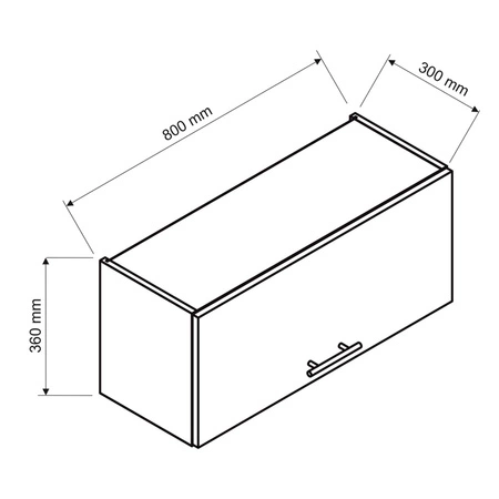 Szafka okapowa Zova W80 OKGR biały / dąb halifax frezowany uchwyt szafka odporna na działanie wilgoci parę wodną i uszkodzenia