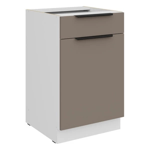 Szafka kuchenna stojąca z szufladą i półką Fiuggi Wh 50 D 1F 1S BB fronty szafki kuchennej wykończone w technologii anti fingerprint