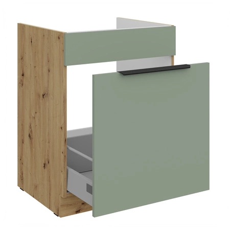 Zestaw mebli kuchennych Treviso Ar 370 cm stylowe szafki kuchenne z frontami wykonanymi w technologii anti fingerprint metalowe uchwyty