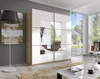 Szafa przesuwna Beta 180 cm san remo jasny / biała pojemna szafa z lustrem świetnie sprawdzi się w pomieszczeniach o każdej wielkości