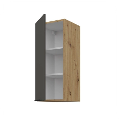 Zestaw mebli kuchennych Aversa Ar 255 cm stylowe szafki kuchenne z frontami wykonanymi w technologii anti fingerprint metalowe uchwyty