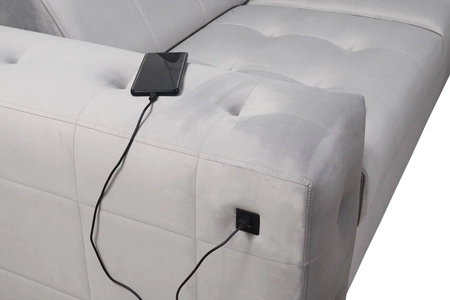 Narożnik z funkcją spania Hampton bordowy prawostronny stylowe pikowania na siedzisku miękka tkanina obiciowa narożnik z dostawką