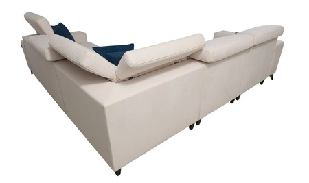 Narożnik z funkcją spania Kelly Sleek III brązowy lewostronny elegancki narożnik do salonu z dwoma pojemnikami na pościel