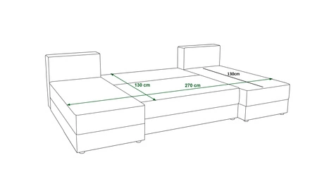 Narożnik z funkcją spania Fogu U indyjski róż komfortowy i stylowy narożnik o prostym designie sztruksowa tkanina pojemnik na pościel