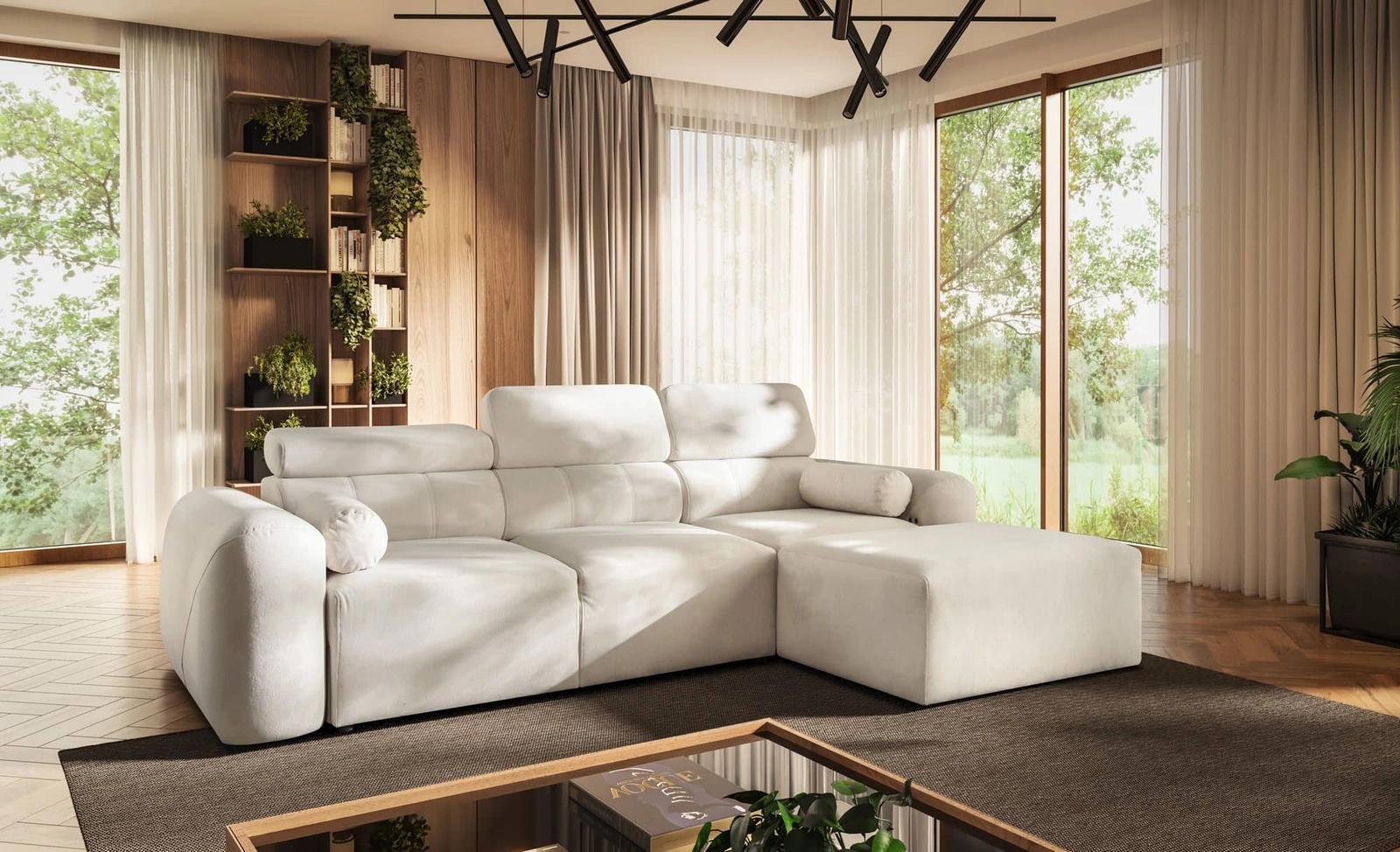 Narożnik z funkcją spania Cantare Narożniki do salonu Nowoczesne narożniki rozkładane do pokoju dziennego