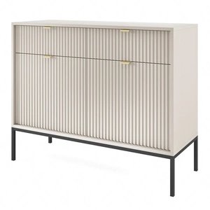 Komoda z szufladami Lovro 104 cm beżowa nowoczesny design zachwyci miłośników wyrazistych wnętrz