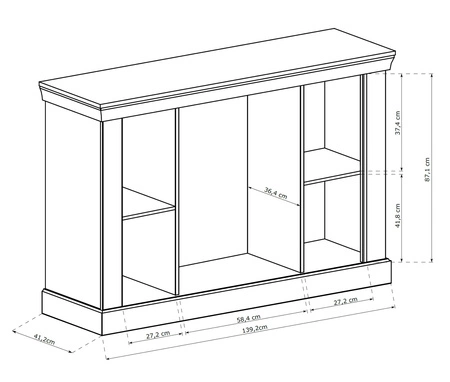 Komoda z szufladami Antica 142 cm dąb craft złoty elegancki styl idealna komoda do salonu sypialni lub biura prosta forma