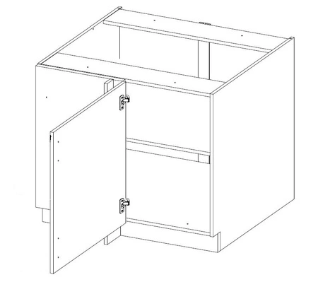 Szafka kuchenna narożna dostawiana Tilos 105 ND 1F BB lewa szafka odporna na parę wodną wysoką temperaturę i rozlaną ciecz