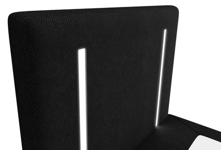 Łóżko kontynentalne Norco 80x200 czarne stylowe łóżko z pojemnikiem na pościel oświetlenie umieszczone w zagłówku nadaje wyjątkowości