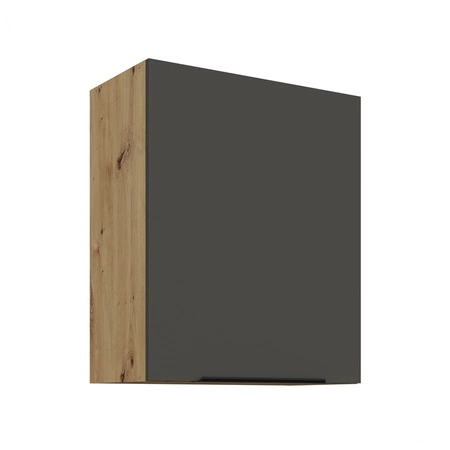 Zestaw mebli kuchennych Aversa Ar 255 cm stylowe szafki kuchenne z frontami wykonanymi w technologii anti fingerprint metalowe uchwyty