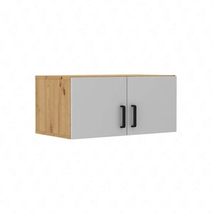 Nadstawka do szafy Makana 80 cm dąb artisan / jasny szary funkcjonalna szafka powiększy miejsce do przechowywania ubrań obuwia i dodatków