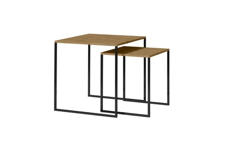 Stolik kawowy rozsuwany Ariana dąb artisan elegancki design zestaw stolików w nowoczesnym stylu doskonała propozycja do salonu