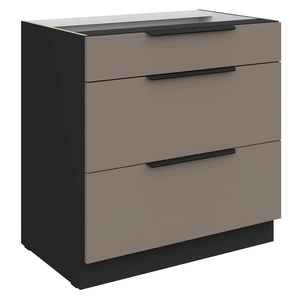 Szafka kuchenna stojąca z szufladami Fiuggi Bl 80 D 3S BB odporna na uszkodzenia wykończenie frontów w technologii anti fingerprint