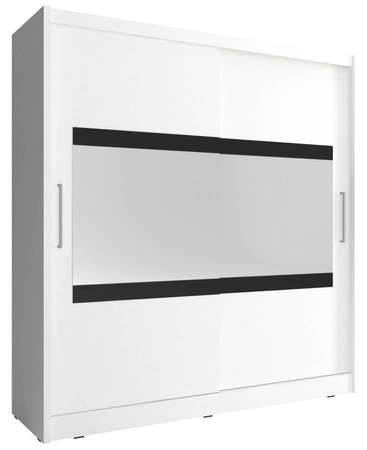 Szafa przesuwna Dokos 180 cm biała nowoczesna szafa idealna do garderoby sypialni lub przedpokoju