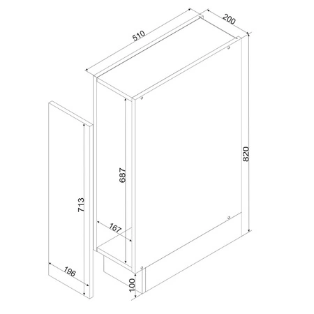 Wyspa kuchenna Vita 127 cm dąb artisan / biały połysk wolnostojąca wyspa kuchenna w stylu nowoczesnym szafki z koszem cargo