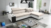 Narożnik z funkcją spania Dafni jasny beż / biały prawostronny velvet komfort i funkcjonalność podczas codziennego wypoczynku