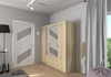 Szafa z lustrem Rene 176 cm dąb sonoma jasny nowoczesny design stylowe uchwyty w kolorze srebrnym
