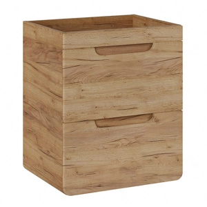 Szafka pod umywalkę Aruba 60 cm dąb craft złoty starannie wykonana szafka z szufladami odporna na wilgoć owalny kształt