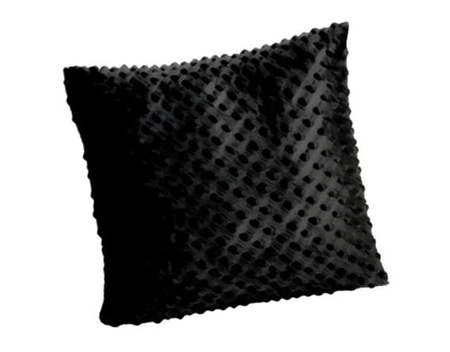 Pufa Rest żółta nowoczesny design pufy wykonanie z miękkiej tkaniny minky wszyty zamek ułatwiający czyszczenie