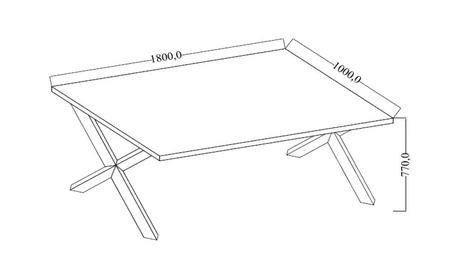 Stół Malmos 100x180 cm dąb olejowany / czarny elegancki stół do jadalni blat wykonany z litego drewna osadzony na stylowych nogach