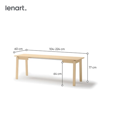 Stół rozkładany Plot 60x104-224 cm dąb jasny praktyczny stół do jadalni idealny do mniejszych pomieszczeń uniwersalny styl
