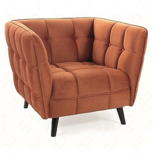 Fotel Castello cynamonowy nowoczesny oraz funkcjonalny fotel z drewnianymi nogami komfortowy podczas wypoczynku