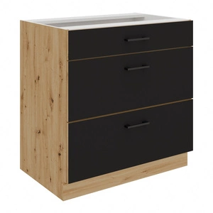 Szafka kuchenna stojąca z szufladami Monza 80 D 3S BB Premium Box szafka odporna na parę wodną wysoką temperaturę i rozlaną ciecz