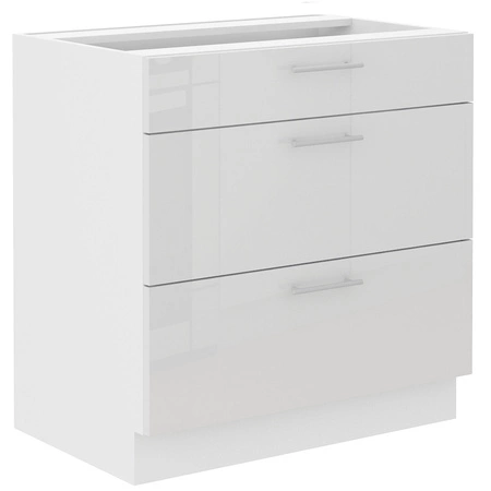 Zestaw mebli kuchennych narożny Lumia 230x370 cm fronty w połysku styl szafek dopasuje się do wnętrza każdej kuchni