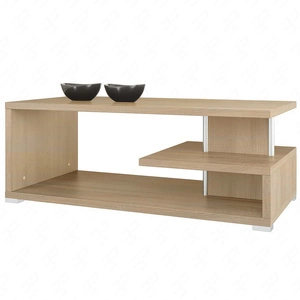 Stolik kawowy Edyp 68 cm dąb sonoma jasny nowoczesny design mebla obrzeża stolika kawowego wykończone zostały specjalną okleiną