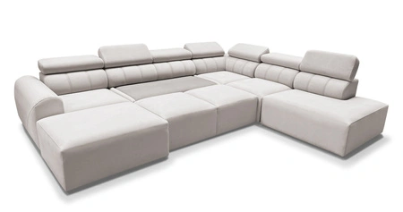 Narożnik z funkcją spania Cantare X ciemny beż lewostronny wygodny narożnik o niebanalnym designie doskonały do przestronnego salonu