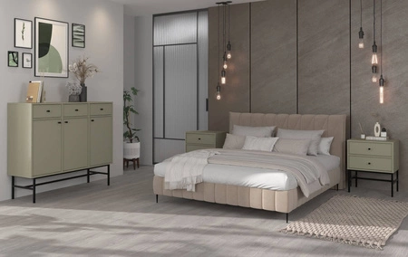 Komoda z szufladami Kioto III 125 cm eukaliptus minimalistyczna forma idealna komoda do sypialni lub salonu stabilny stelaż