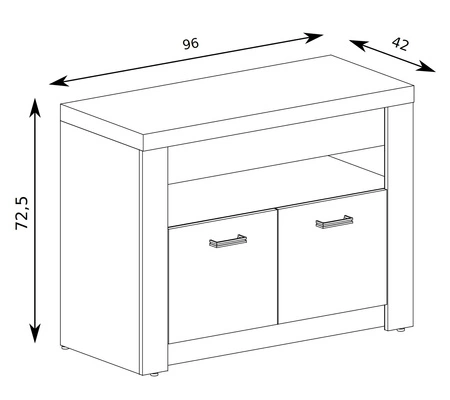 Szafka RTV Indiana 96 cm jesion jasny elegancka stylistyka szafki pod telewizor ozdobna deska na froncie szafki oświetlona LED