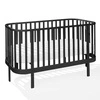 Łóżeczko niemowlęce z materacem Great 140x70 cm czarne funkcjonalne i eleganckie łóżeczko do pokoju niemowlęcego w nowoczesnym stylu