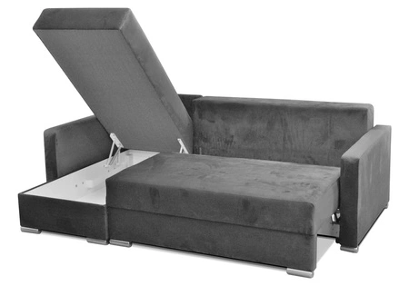 Narożnik z funkcją spania Neron granatowy lewostronny gwarantuje najwyższy komfort i funkcjonalność